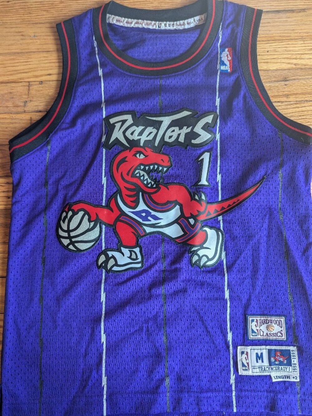 Toronto Raptors Tracy McGrady #1 Hardwood Classics Jersey (Youth Medium)
